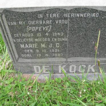 KOCK Marie M.J.C., de 1921-2987