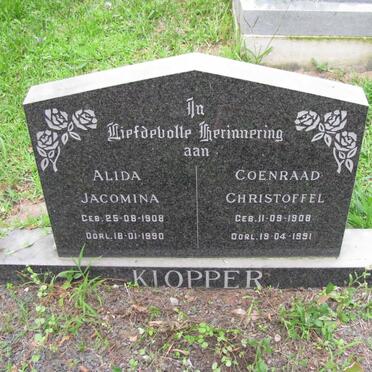 KLOPPER Coenraad Christoffel 1908-1991 &amp; Alida Jacomina 1908-1990