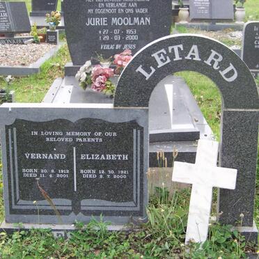 LETARD Vernand 1912-2001 &amp; Elizabeth 1921-2000