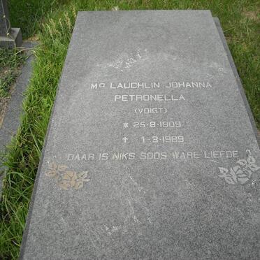 McLAUCHLIN Johanna Petronella nee VOIGT 1909-1989
