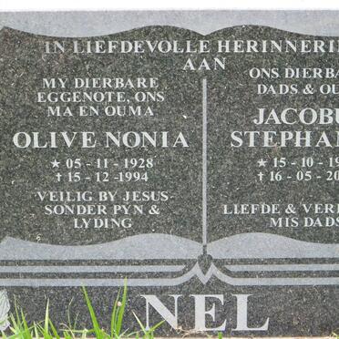NEL Jacobus Stephanus 1926-2002 &amp; Olive Nonia 1928-1994