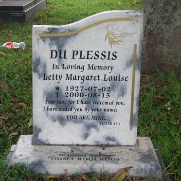 PLESSIS Betty Margaret Louise, du 1927-2000