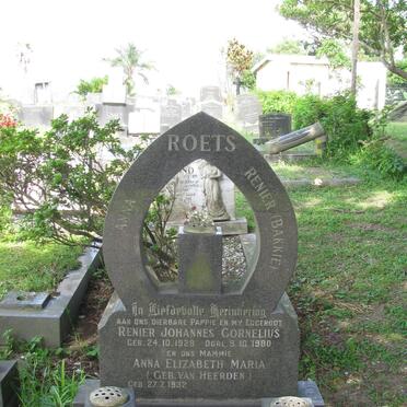 ROETS Renier Johannes Cornelius 1929-1980 &amp; Anna Elizabeth Maria VAN HEERDEN  1932-