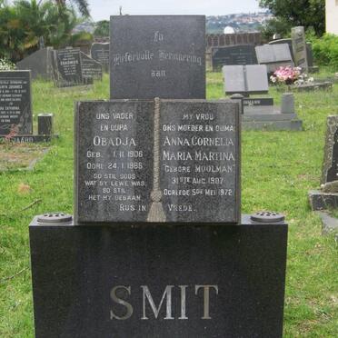 SMIT Obadja 1906-1986 &amp; Anna Cornelia Maria Martina MOOLMAN 1907-1972
