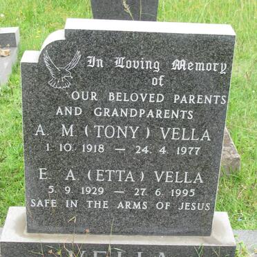 VELLA A.M. 1918-1977 &amp; E.A. 1929-1995