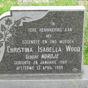 WOOD Christina Isabella nee NORDJE 1969-1995
