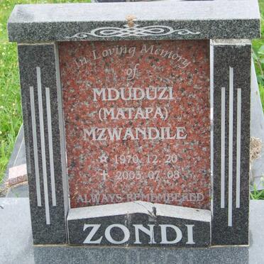 ZONDI Mduduzi Mzwandile 1970-2003