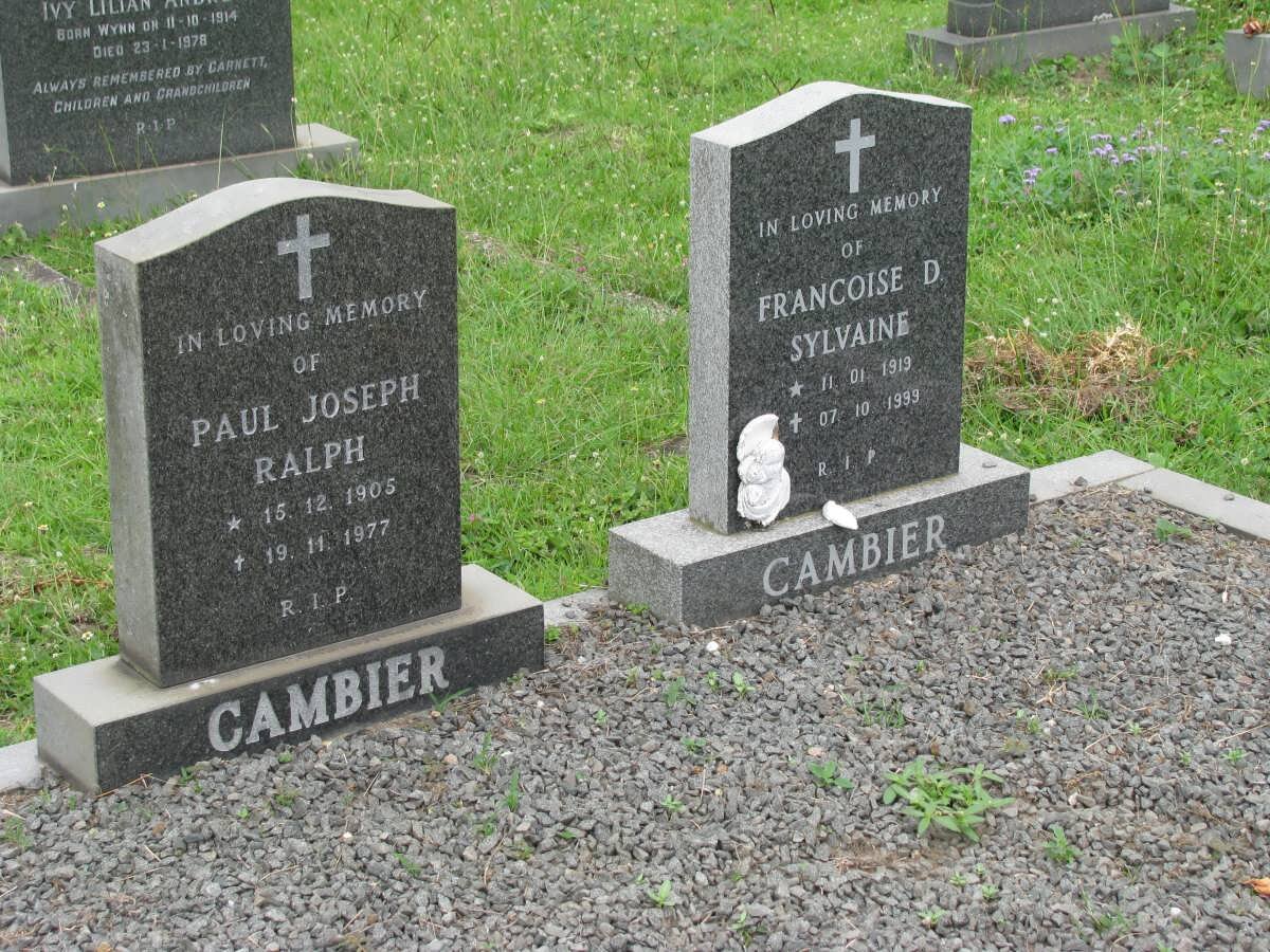 CAMBIER Paul Joseph Ralph 1905-1977 &amp; Francoise D. Sylvaine 1919-1999