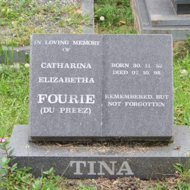 FOURIE Catharina Elizabetha nee DU PREEZ 1952-1998