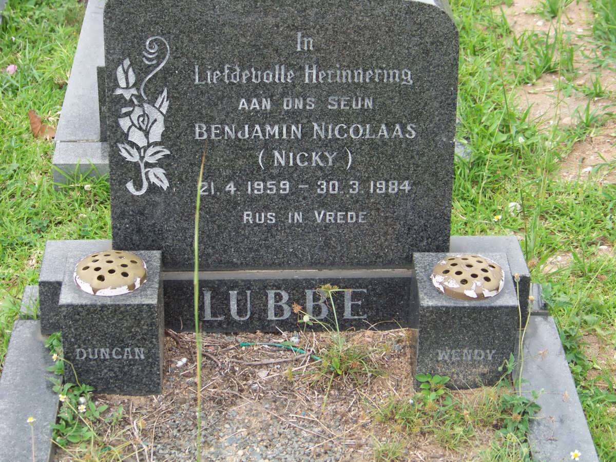 LUBBE Benjamin Nicolaas 1959-1984