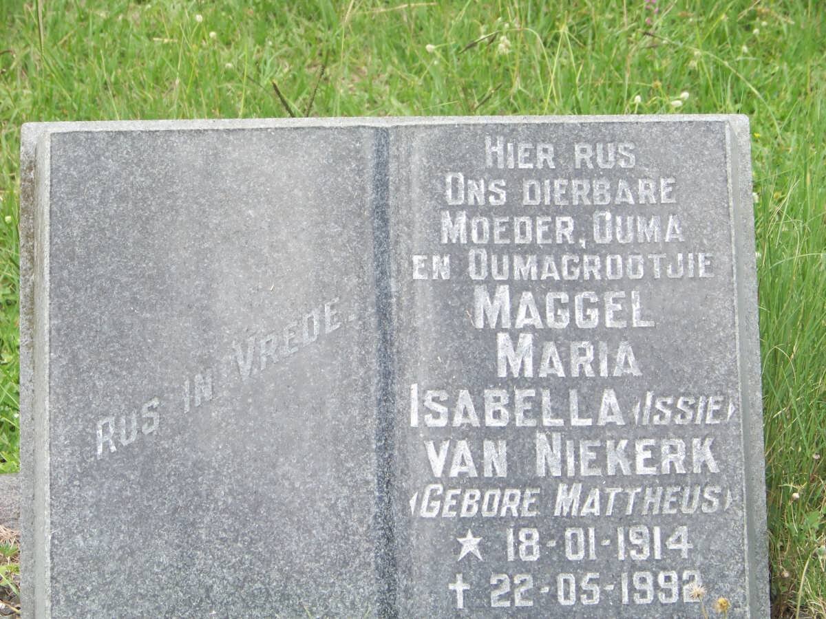 NIEKERK Maggel Maria Isabella, van nee MATTHEUS 1914-1992