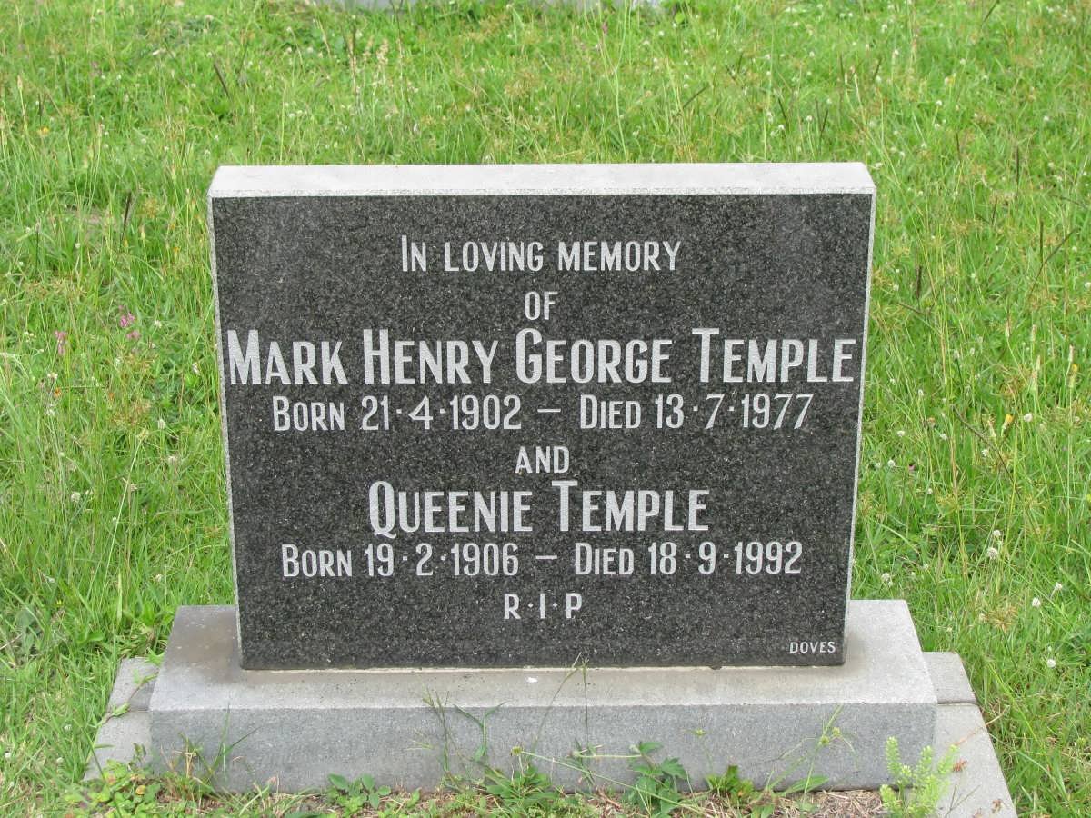 TEMPLE Mark Henry George 1902-1977 &amp; Queenie 1906-1992
