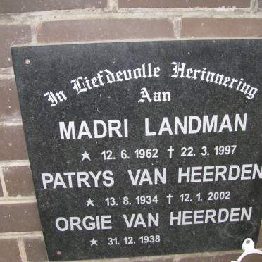 LANDMAN Madri 1962-1997 :: VAN HEERDEN Patrys 1934-2002 :: VAN HEERDEN Orgie 1938-