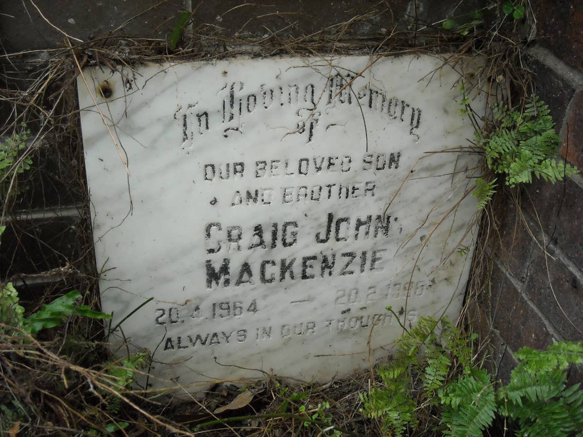 MACKENZIE Craig John 1964-19?8