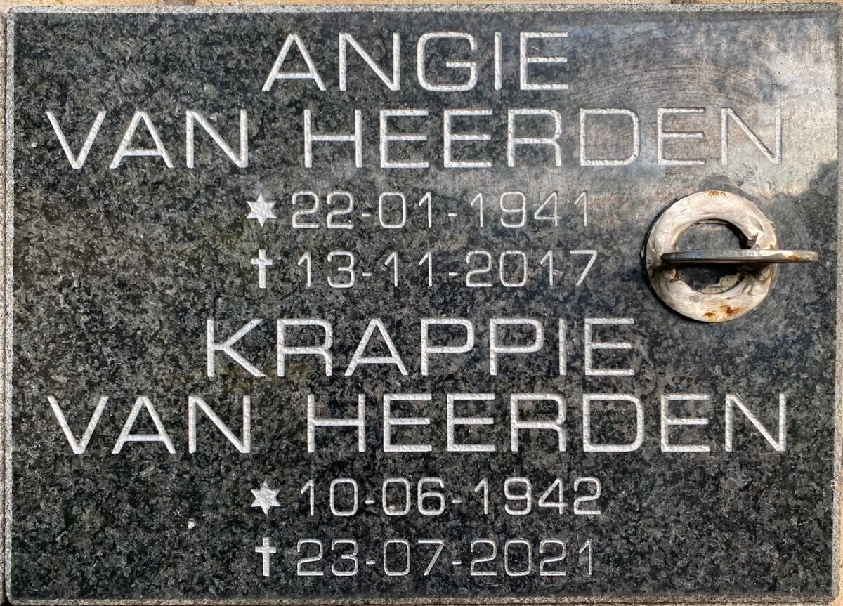 HEERDEN Krappie, van 1942-2021 &amp; Angie 1941-2017