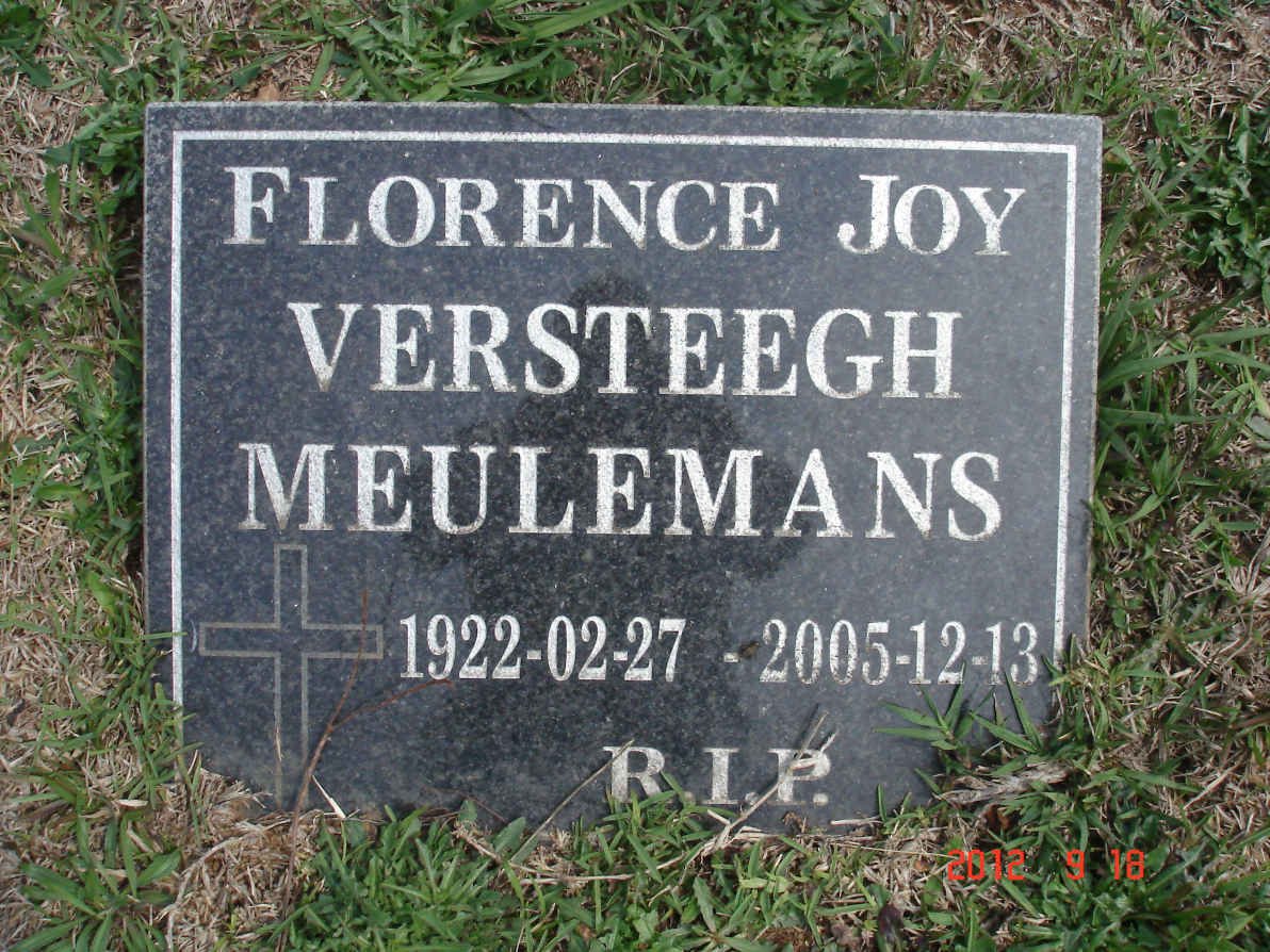 MEULEMANS Florence Joy nee VERSTEEGH 1922-2005