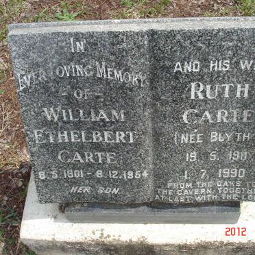 CARTE William Ethelbert 1901-1954 &amp; Ruth BLYTH 1911-1990