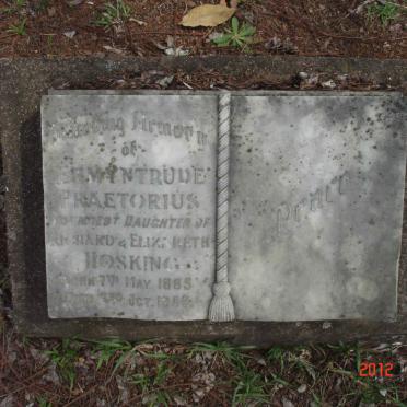 PRAETORIUS Ermyntrude nee HOSKING 1885-1955