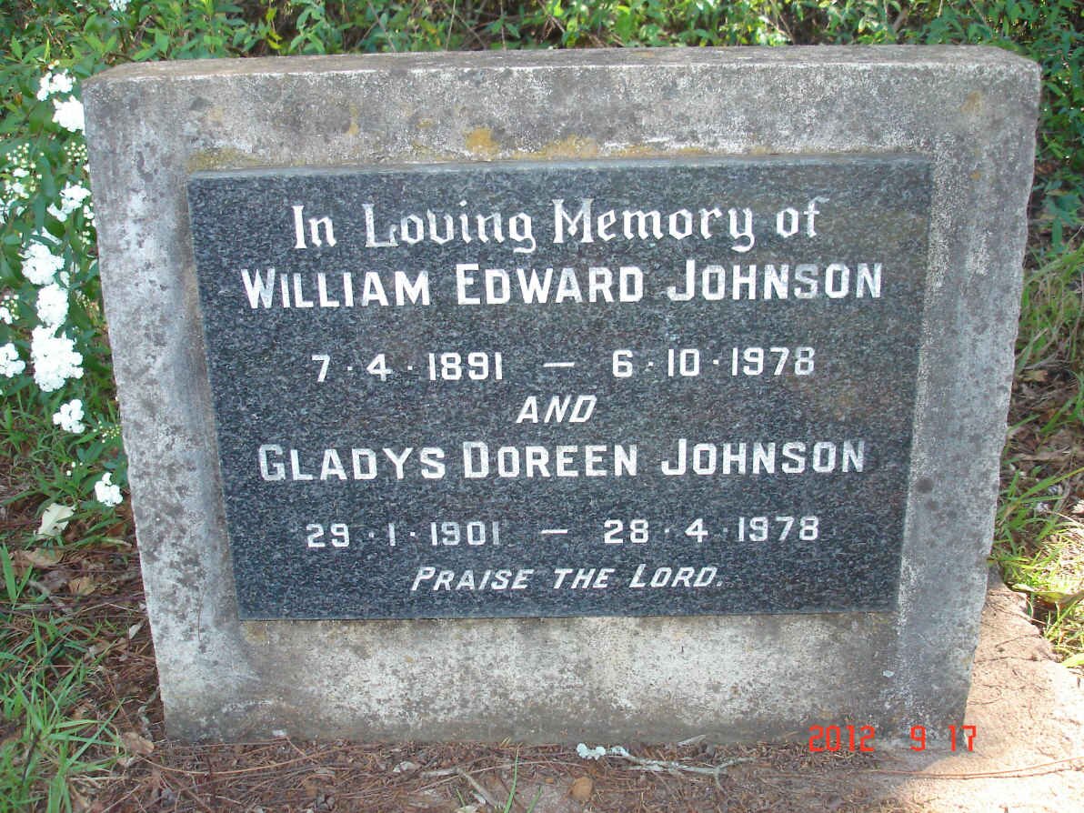 JOHNSON William Edward 1891-1978 &amp; Gladys Doreen 1901-1978