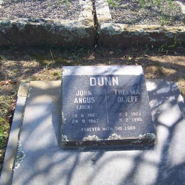 DUNN John Angus 1907-1987 &amp; Thelma Olieff 1920-1990