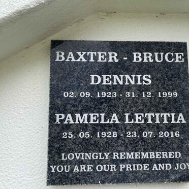 BAXTER Bruce Dennis 1923-1999 :: BAXTER Pamela Letitia 1928-2016