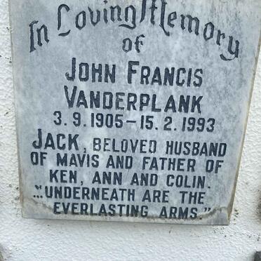 VANDERPLANK John Francis 1905-1993
