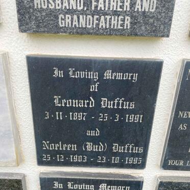 DUFFUS Leonard 1897-1991 & Noeleen 1903-1995
