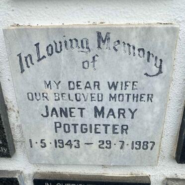 POTGIETER Janet Mary 1943-1987