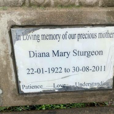 STURGEON Diana Mary 1922-2011