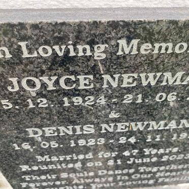 NEWMAN Denis 1923-1992 & Joyce 1924-2023