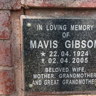 GIBSON Mavis 1924-2005