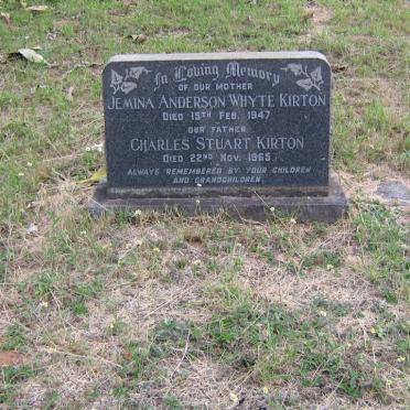 KIRTON Charles Stuart -1965 &amp; Jemina Adnerson Whyte -1947