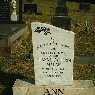 MALAN Johanna Catherine 1909-1996