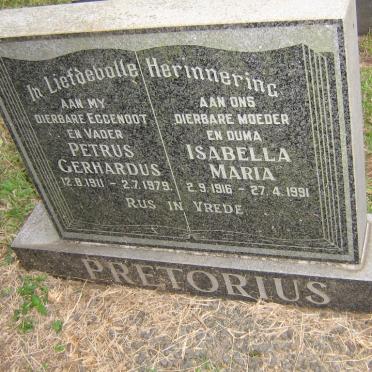 PRETORIUS Petrus Gerhardus 1911-1979 &amp; Isabella Maria 1916-1991