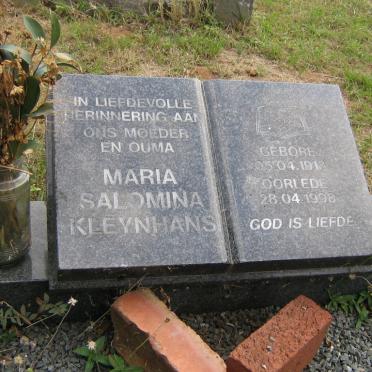 KLEYNHANS Maria Salomina 1913-1998