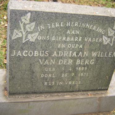 BERG Jacobus Adriaan, van der 1899-1971