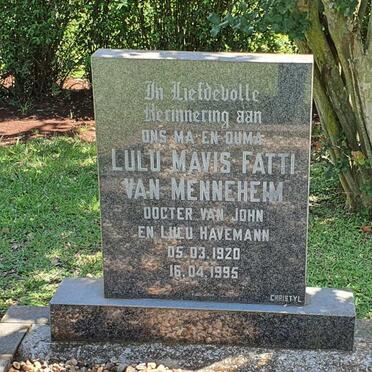 FATTI Lulu Mavis nee HAVEMANN 1920-1995