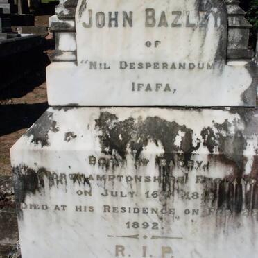 BAZLEY John 1813-1892