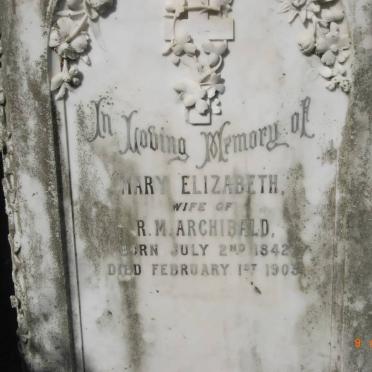 ARCHIBALD Robert Montgommery 1838-1913 &amp; Mary Elizabeth 1842-1903