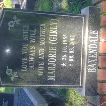 BAXENDALE Marjorie 1955-2001