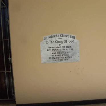 DEDICATION Of St Patricks Church Hall