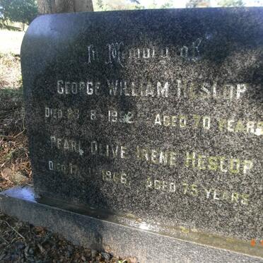 HESLOP George William -1992 &amp; Pearl Olive -1966 :: HESLOP Rowland Mornington -1979