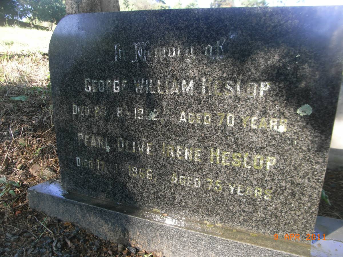 HESLOP George William -1992 & Pearl Olive -1966 :: HESLOP Rowland Mornington -1979