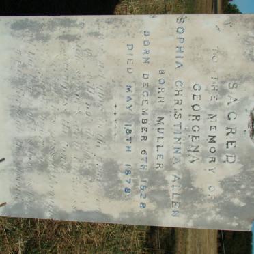 ALLEN Georgena Sophia Christinna nee MULLER 1828-1878