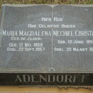 ADENDORF Mechiel Christiaan 1869-1930 &amp; Maria Magdalena DE JAGER 1869-1957