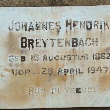 BREYTENBACH Johannes Hendrik 1882-1947