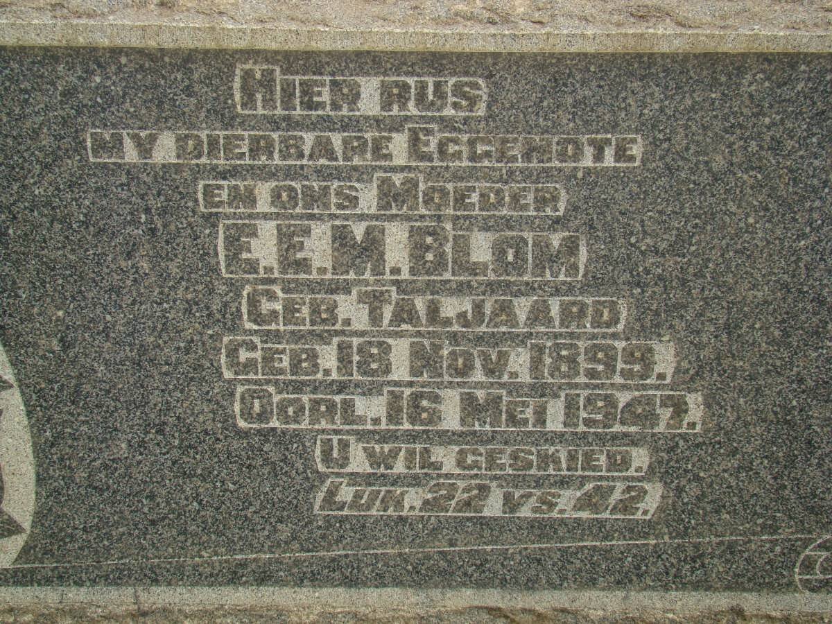 BLOM E.E.M. nee TALJAARD 1899-1947