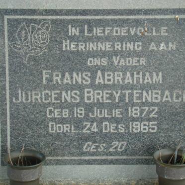BREYTENBACH Frans Abraham Jurgens 1872-1965