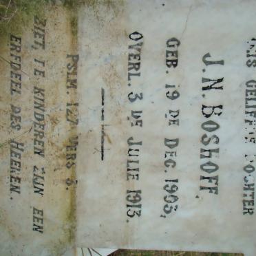 BOSHOFF Jacobus N. 1835-1916 :: BOSHOFF Elizabeth C. nee KEMP 1841-1921 :: BOSHOFF J.N. 1903-1913