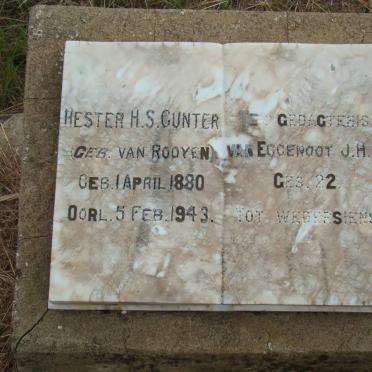 GUNTER Hester H.S. nee VAN ROOYEN 1880-1943